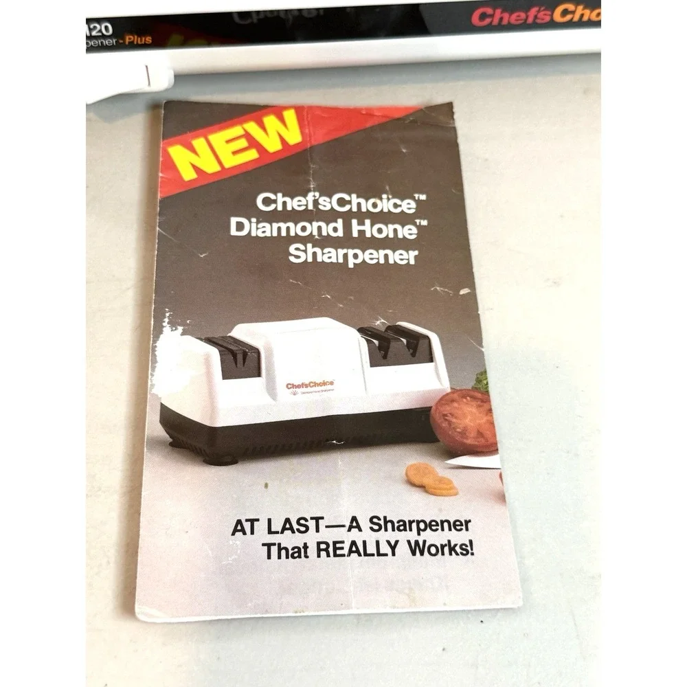 Chef's Choice 120 Electric 3-Stage Diamond Hone Knife Sharpener Label